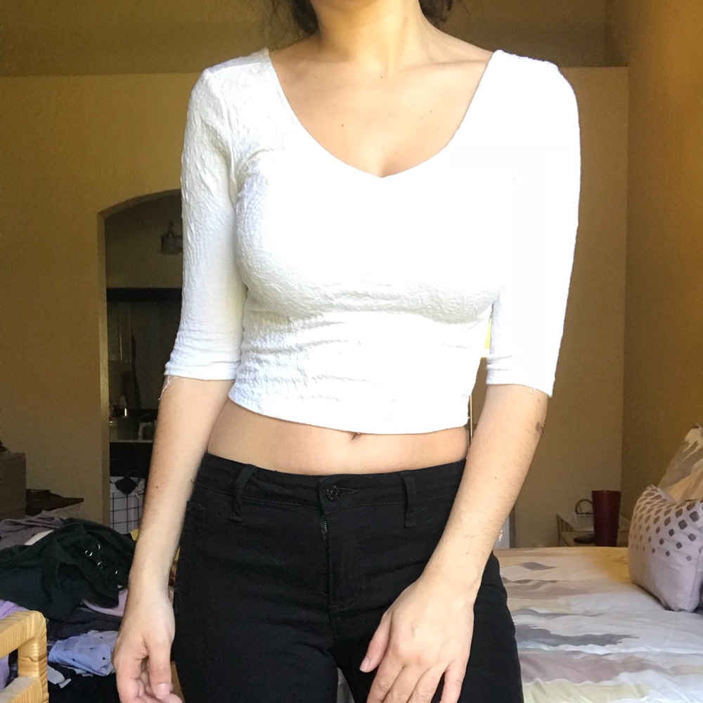 White textured top